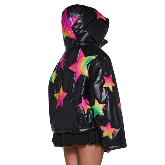 Club Exx Vinyl Ombre Star Puffer Jacket - Picture 11 of 15